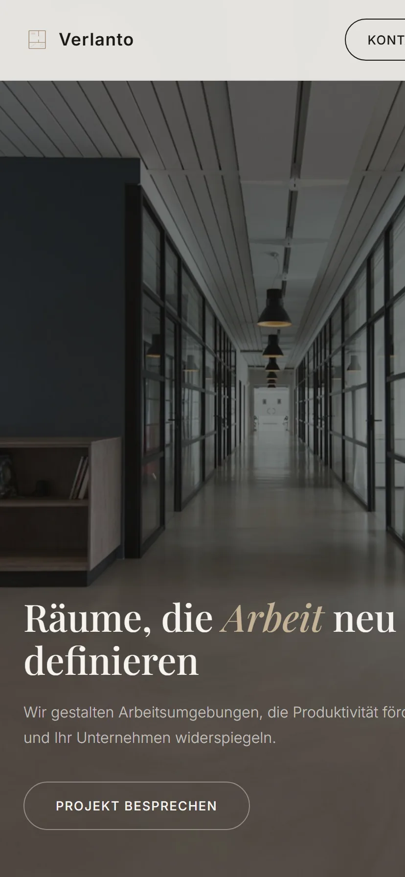 Webdesign Verlanto AG – Innenarchitektur Zürich